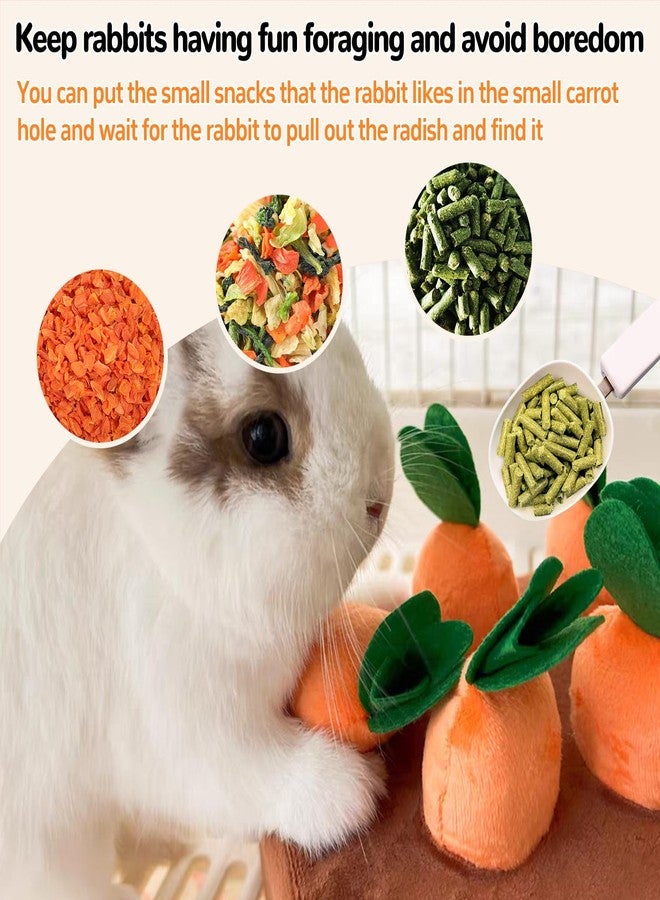 Hamiledyi Rabbit Foraging Toys Bunny Plush Puzzle Toy Carrots Snuffle Mat for Chinchilla Guinea Pig Ferret Rat Entertainment (Brown) - Image 4